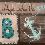 Anchor of Hope- Burlap and turquoise